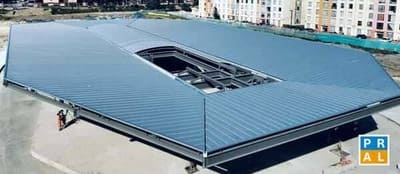 Cubierta metálica con teja termoacústica sin traslapo tipo sandwich PANEL SEAM de Deska