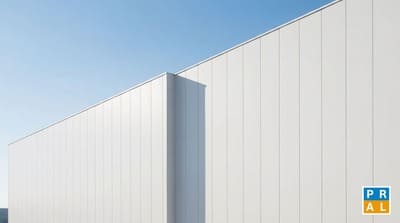 Fachada metálica continua FLUSH SEAM con panel de uniones ocultas de Deska